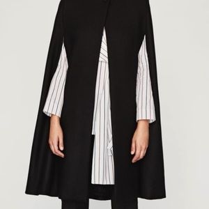 Zara Black Wool Cape
